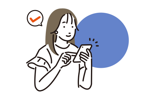 スマートフォンを手にする女性